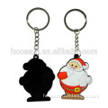 Santa clause soft pvc rubber keychain as christmas gift